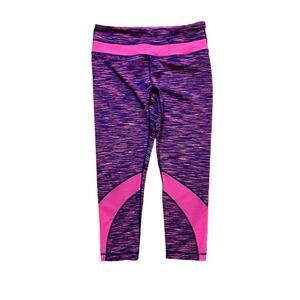 90 Degree by Reflex Pink Purple Cropped Capri Leggings Womens Small